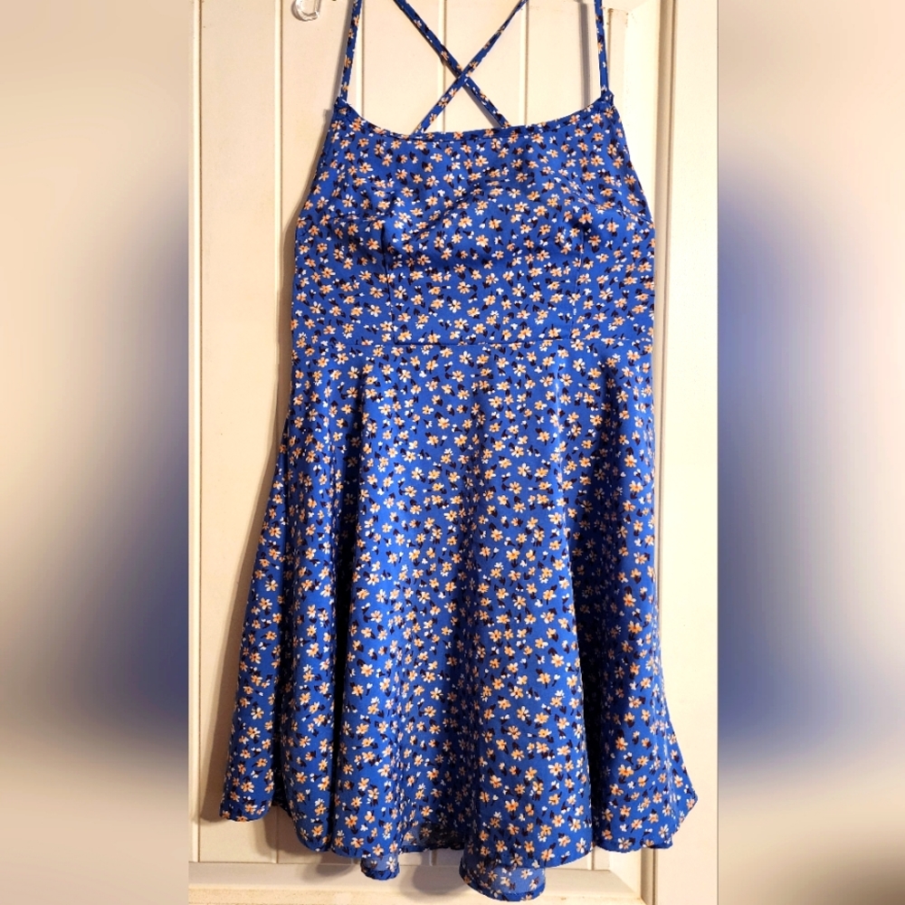 Shein open back flower print dress